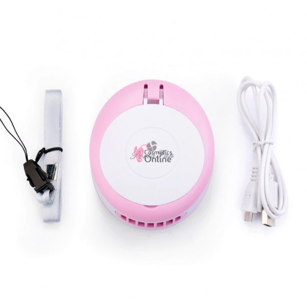 Ventilator Porta Fan pentru extensii gene false sau lac de unghii cu Oglinda, Pink